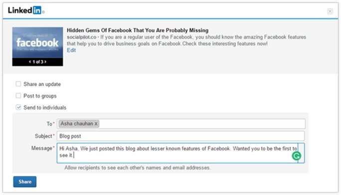 Share Blog With Individuals