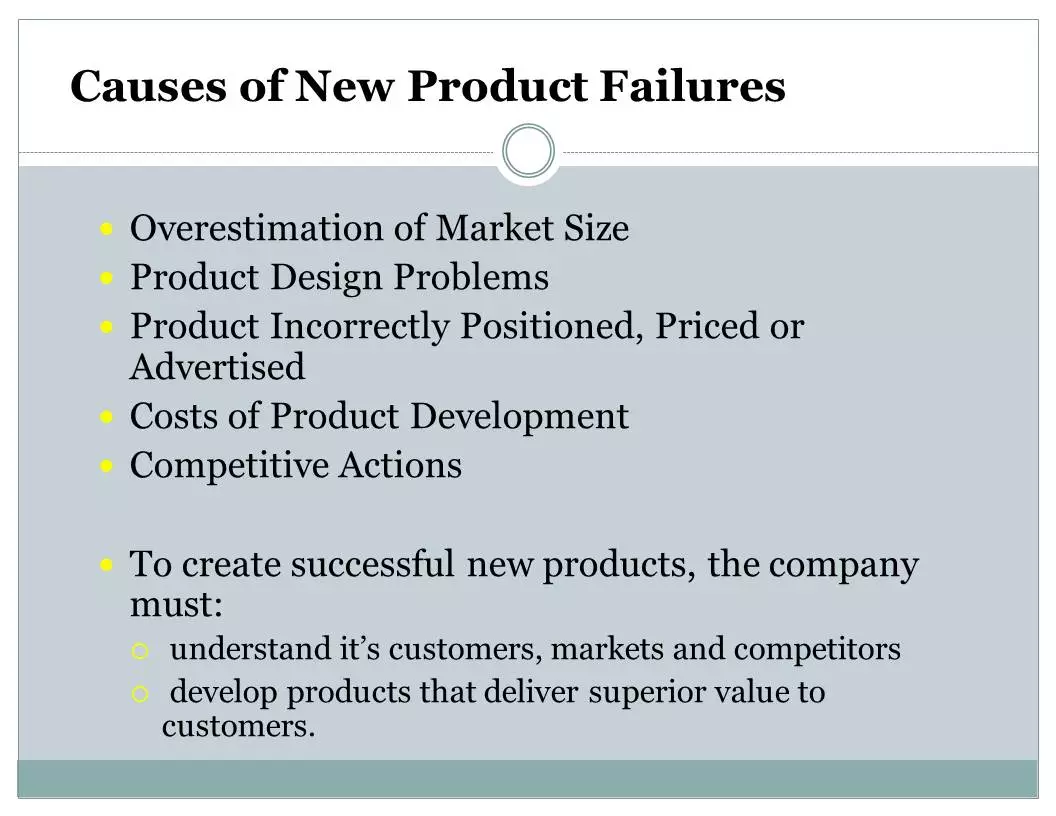 causes of new product failures