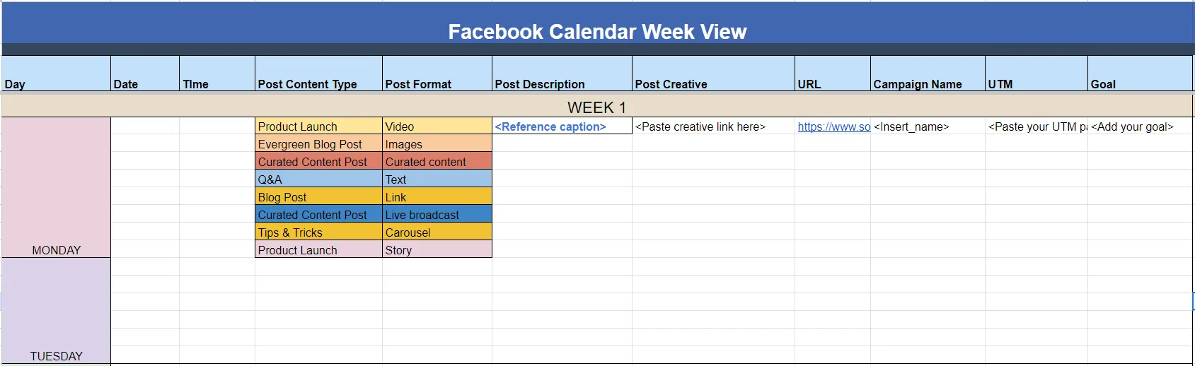 Facebook calendar