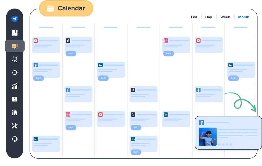 Content Calendar interface