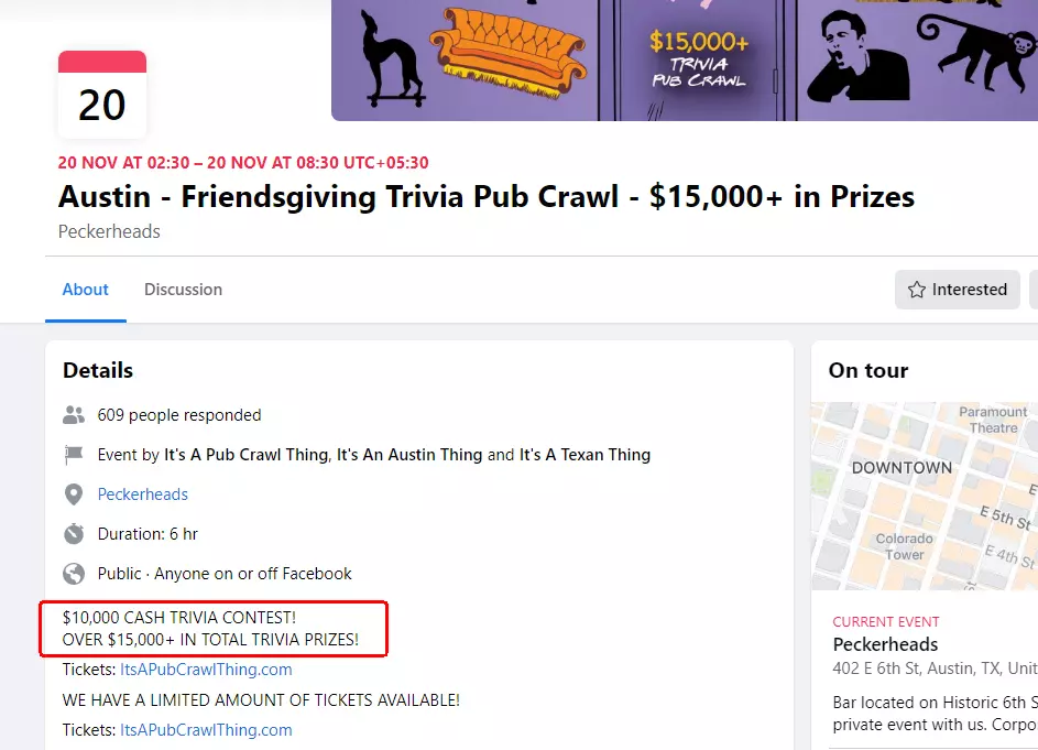 facebook event offer example