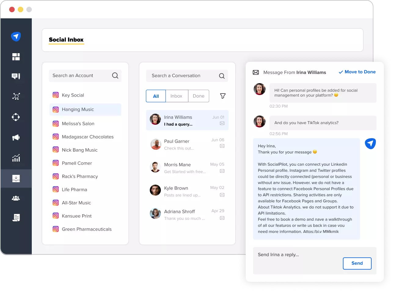 SocialPilot's Instagram Inbox