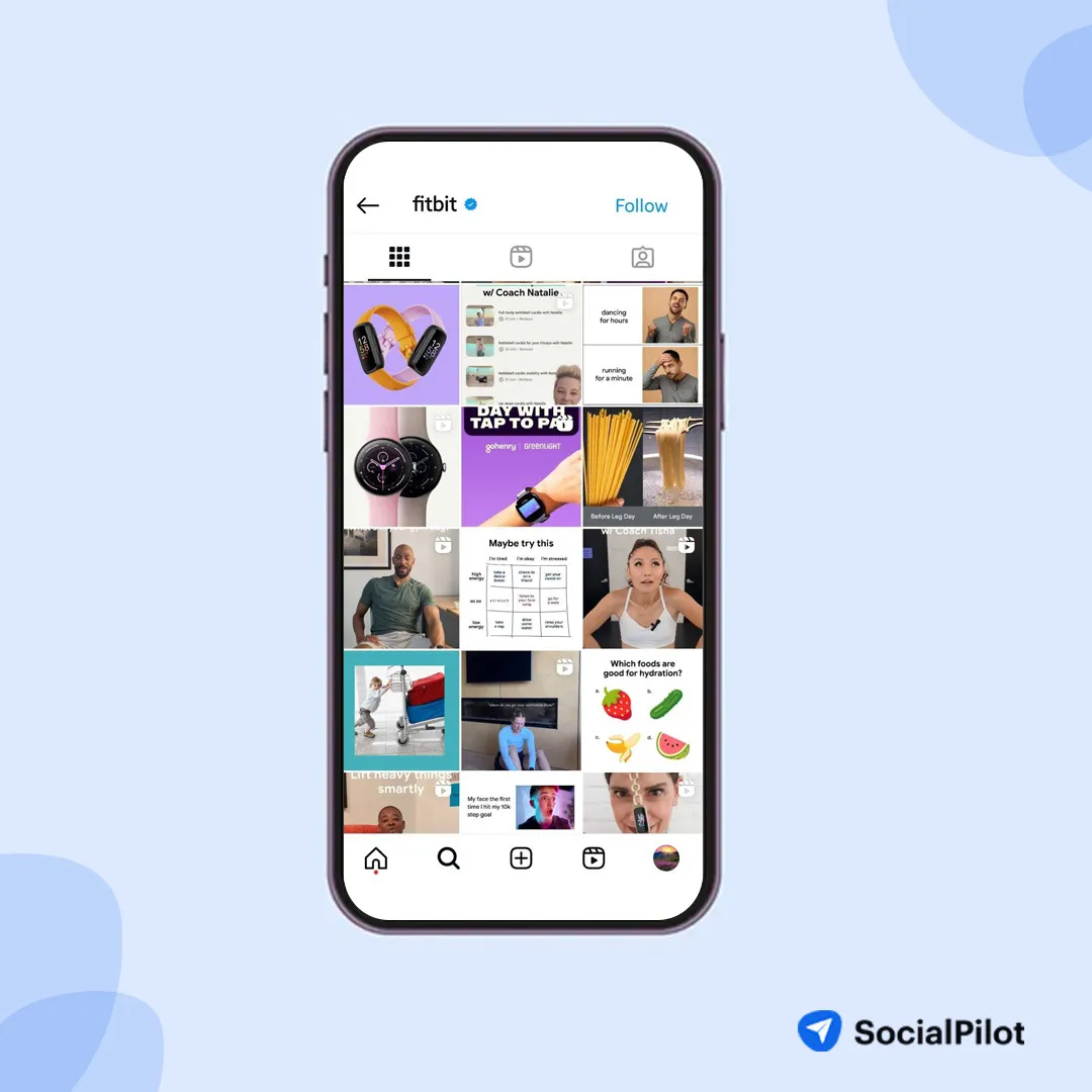 Instagram profile of Fitbit