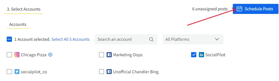 Select Accounts and Schedule Post