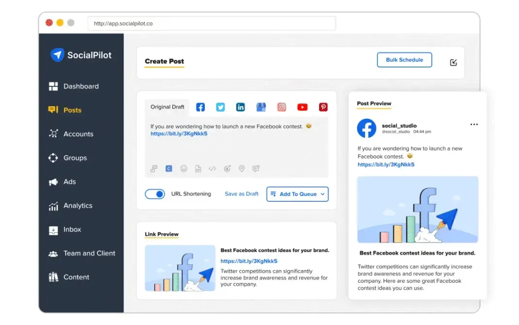 socialpilot dashboard