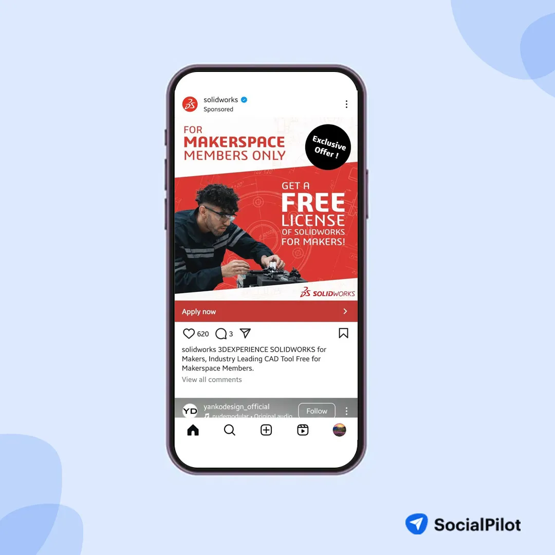 Solidworks Instagram ad