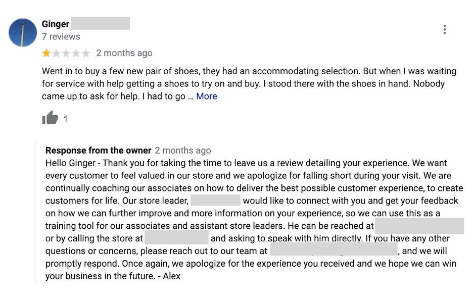 Thanking customers for their reviews