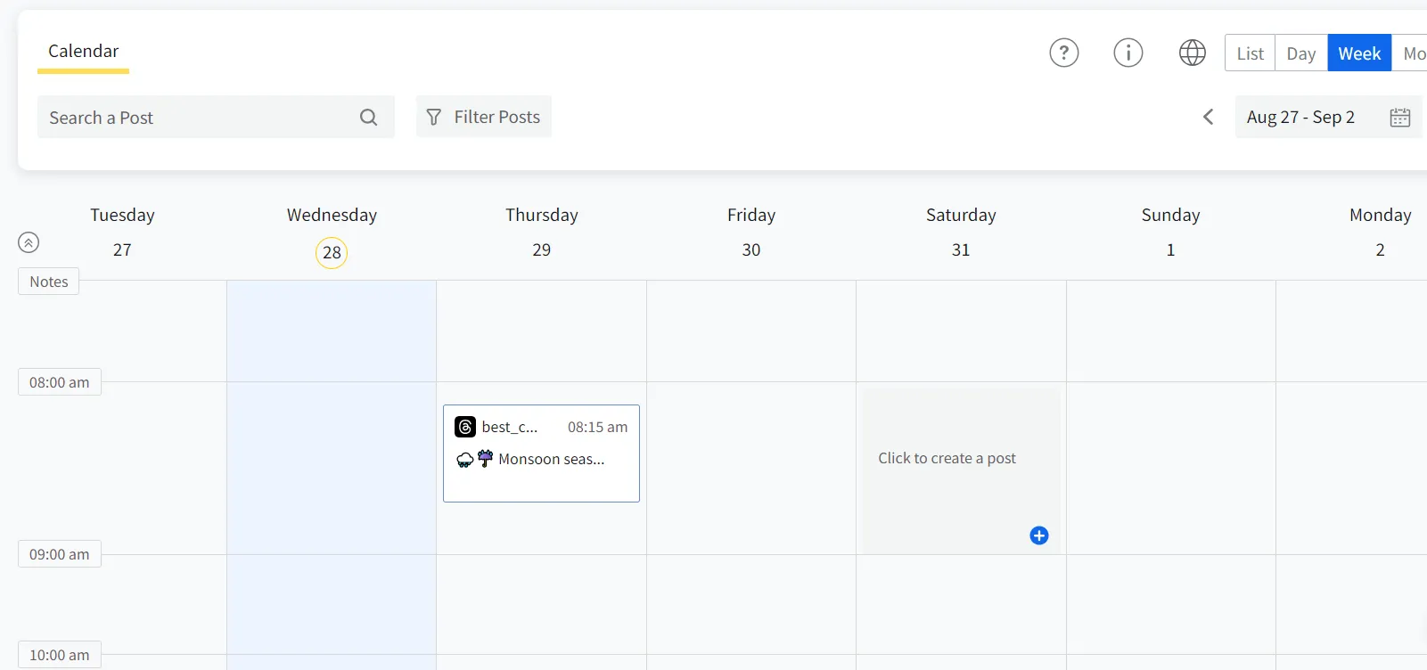 Threads scheduler like SocialPilot